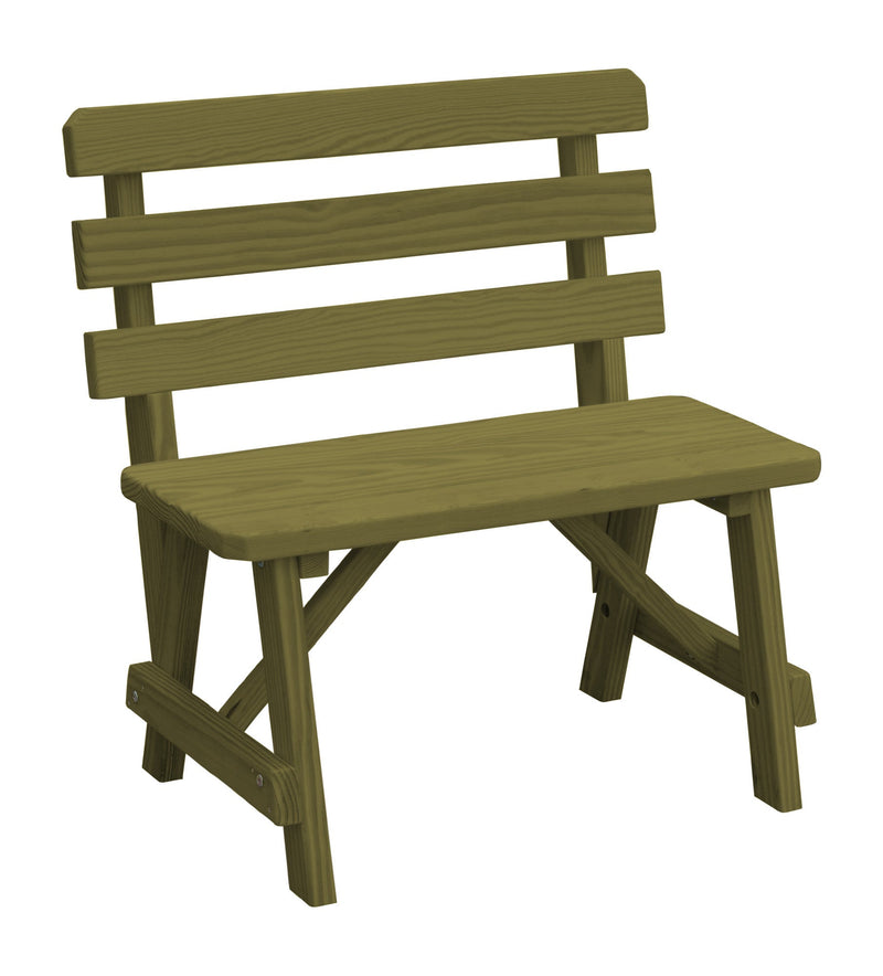 A&L Furniture Co. Amish-Made Pine Traditional Backed Benches AL252