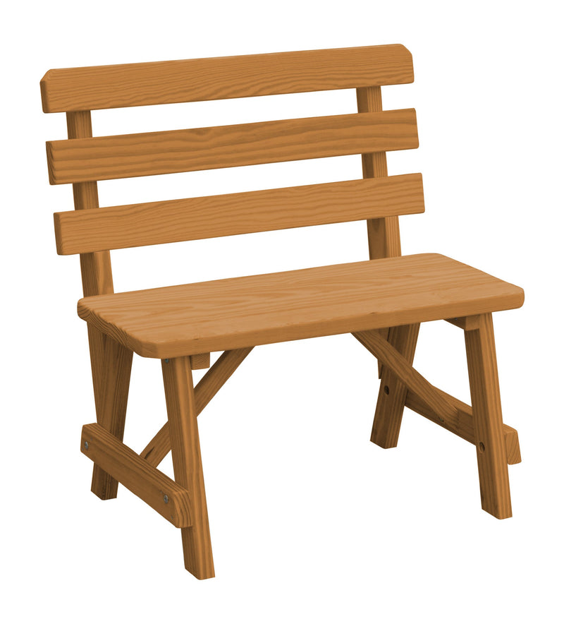 A&L Furniture Co. Amish-Made Pine Traditional Backed Benches AL252