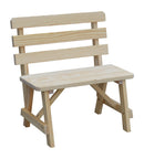 A&L Furniture Co. Amish-Made Pine Traditional Backed Benches AL252