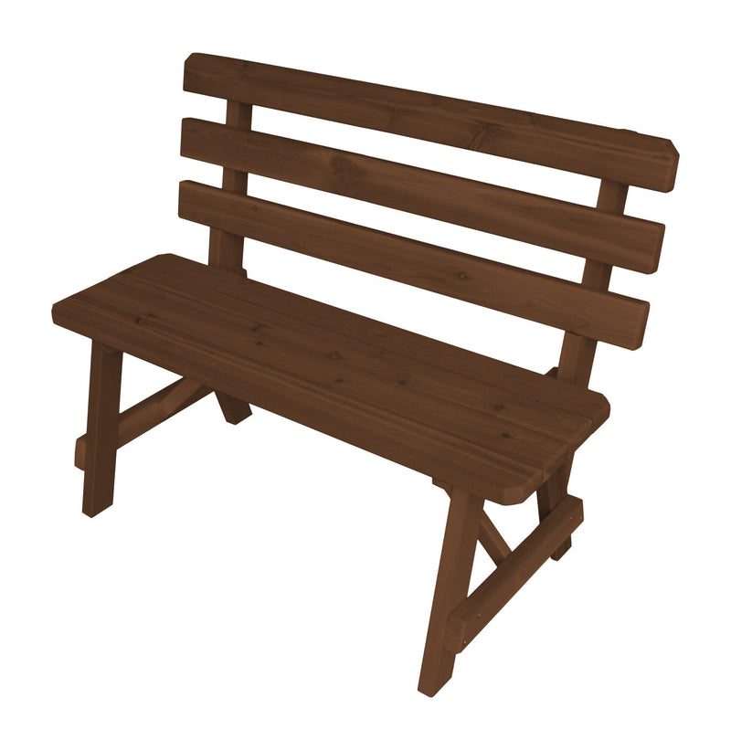 A&L Furniture Co. Amish-Made Cedar Traditional Backed Benches AL251C