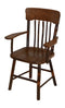 A&L Furniture Co. Amish-Made Hickory Panel Back Dining Chairs with Arms AL2541