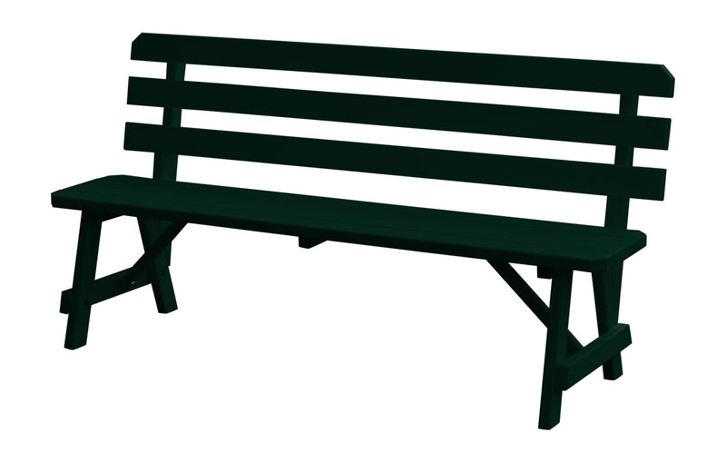 A&L Furniture Co. Amish-Made Pine Traditional Backed Benches AL252