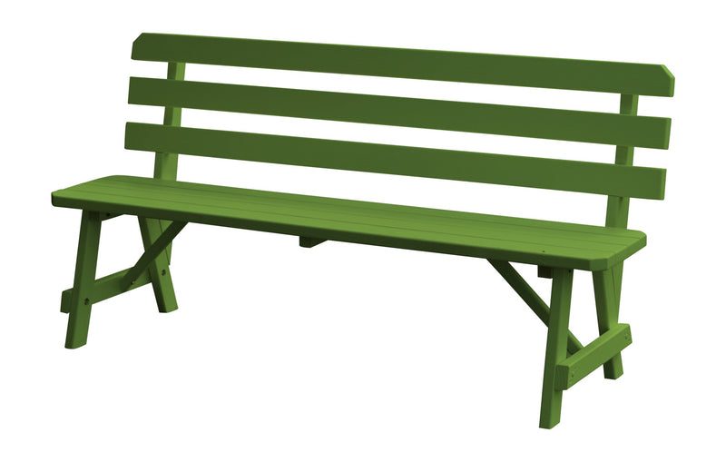 A&L Furniture Co. Amish-Made Pine Traditional Backed Benches AL252