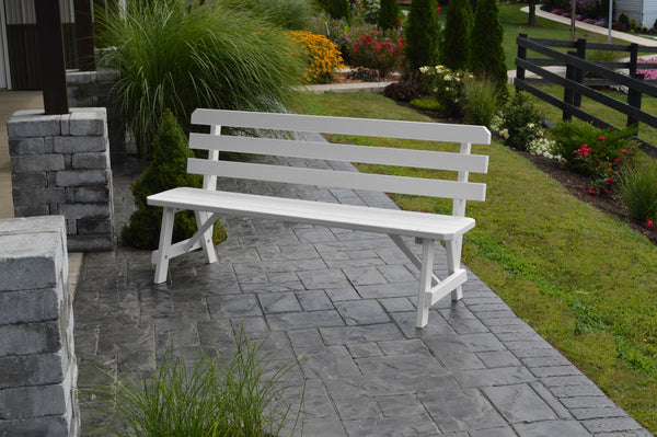 A&L Furniture Co. Amish-Made Pine Traditional Backed Benches AL252