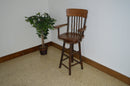 A&L Furniture Co. Amish-Made Hickory Panel Back Swivel Bar Chair AL2601