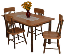 A&L Furniture Co. Amish-Made Hickory 5-Piece Farm Table Sets AL2731 - AL2501x4