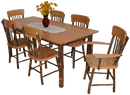 A&L Furniture Co. Amish-Made Hickory 7-Piece Farm Table Sets AL2741 - AL2501x6