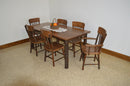 A&L Furniture Co. Amish-Made Hickory 7-Piece Farm Table Sets AL2741 - AL2501x6