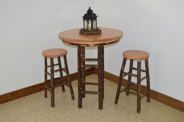 A&L Furniture Co. Amish-Made Hickory 3-Piece Bar Table Sets AL2781 - AL2581x2