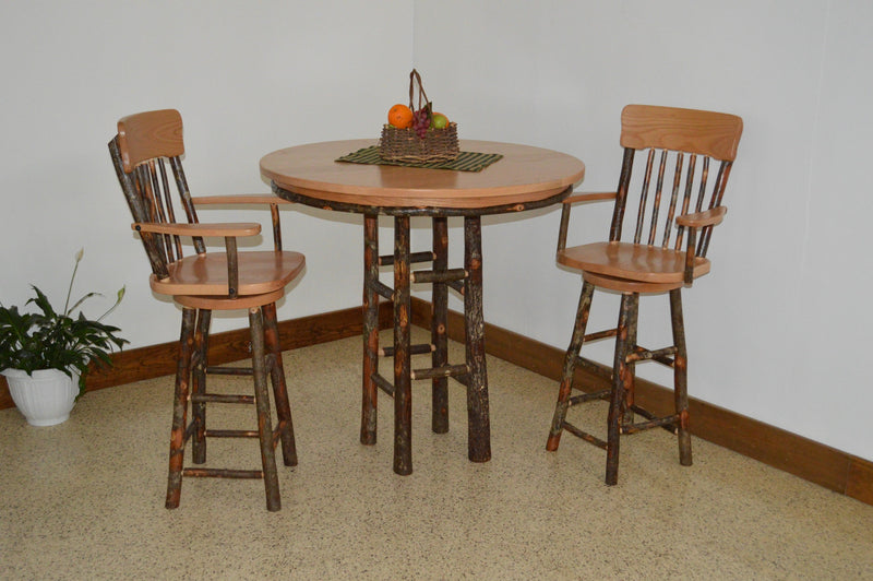 A&L Furniture Co. Amish-Made Hickory 3-Piece Bar Table Sets AL2781 - AL2581x2