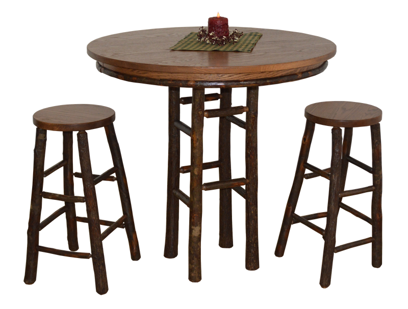 A&L Furniture Co. Amish-Made Hickory 3-Piece Bar Table Sets AL2781 - AL2581x2