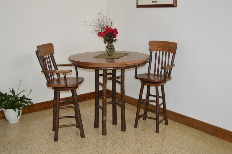 A&L Furniture Co. Amish-Made Hickory 3-Piece Bar Table Sets AL2781 - AL2581x2