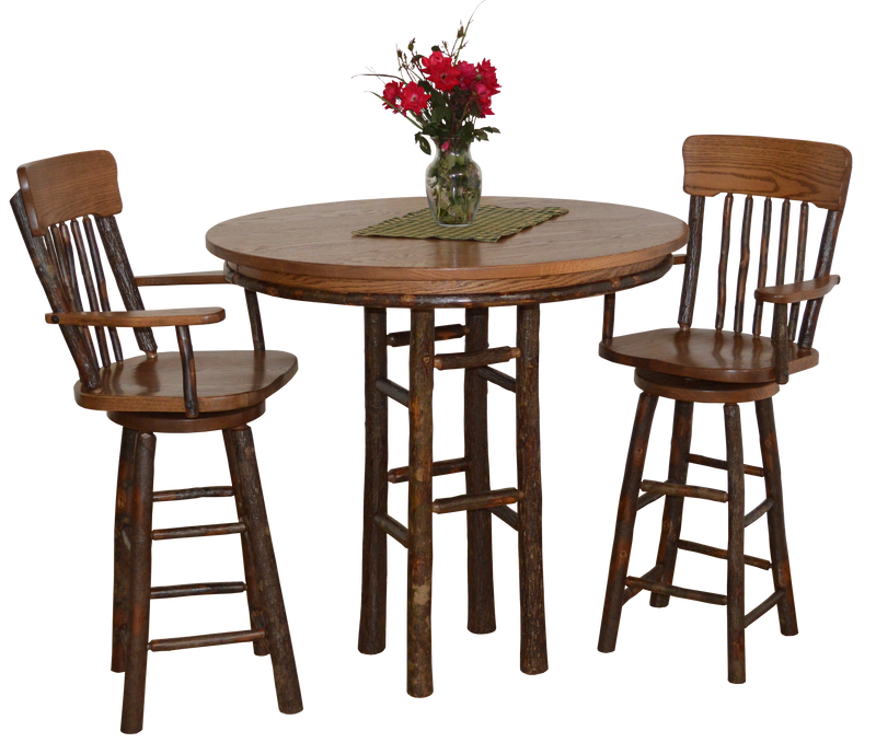 A&L Furniture Co. Amish-Made Hickory 3-Piece Bar Table Sets AL2781 - AL2581x2