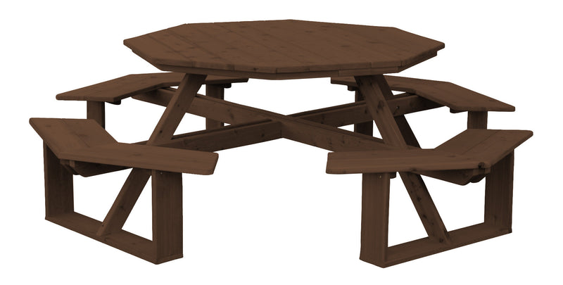 A&L Furniture Co. 54" Amish-Made Octagonal Cedar Walk-In Picnic Tables AL280C