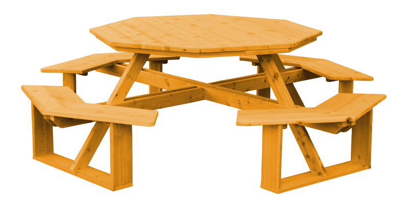 A&L Furniture Co. 54" Amish-Made Octagonal Cedar Walk-In Picnic Tables AL280C