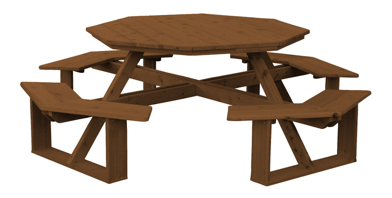 A&L Furniture Co. 54" Amish-Made Octagonal Cedar Walk-In Picnic Tables AL280C