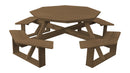 A&L Furniture Co. 54" Amish-Made Octagonal Pressure-Treated Pine Walk-In Picnic Tables AL280PT