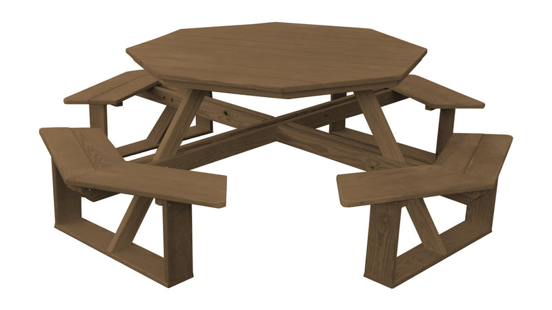 A&L Furniture Co. 54" Amish-Made Octagonal Pressure-Treated Pine Walk-In Picnic Tables AL280PT