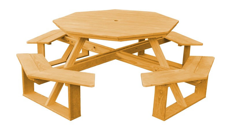 A&L Furniture Co. 54" Amish-Made Octagonal Pressure-Treated Pine Walk-In Picnic Tables AL280PT