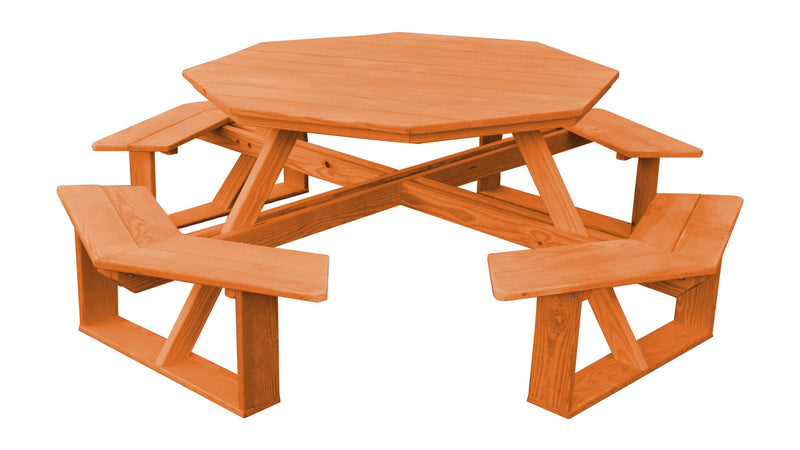 A&L Furniture Co. 54" Amish-Made Octagonal Pressure-Treated Pine Walk-In Picnic Tables AL280PT