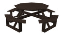 A&L Furniture Co. 54" Amish-Made Octagonal Pressure-Treated Pine Walk-In Picnic Tables AL280PT