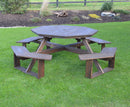 A&L Furniture Co. 54" Amish-Made Octagonal Pressure-Treated Pine Walk-In Picnic Tables AL280PT