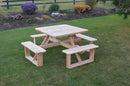 A&L Furniture Co. 44" Amish-Made Square Cedar Walk-In Picnic Tables AL284C