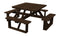 A&L Furniture Co. 44" Amish-Made Square Cedar Walk-In Picnic Tables AL284C