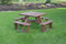 A&L Furniture Co. 44" Amish-Made Square Pressure-Treated Pine Walk-In Picnic Tables AL284PT