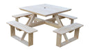 A&L Furniture Co. 44" Amish-Made Square Pressure-Treated Pine Walk-In Picnic Tables AL284PT