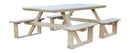 A&L Furniture Co. 8' Amish-Made Rectangular Pressure-Treated Pine Walk-In Picnic Tables AL288PT