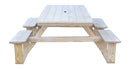 A&L Furniture Co. 8' Amish-Made Rectangular Pressure-Treated Pine Walk-In Picnic Tables AL288PT