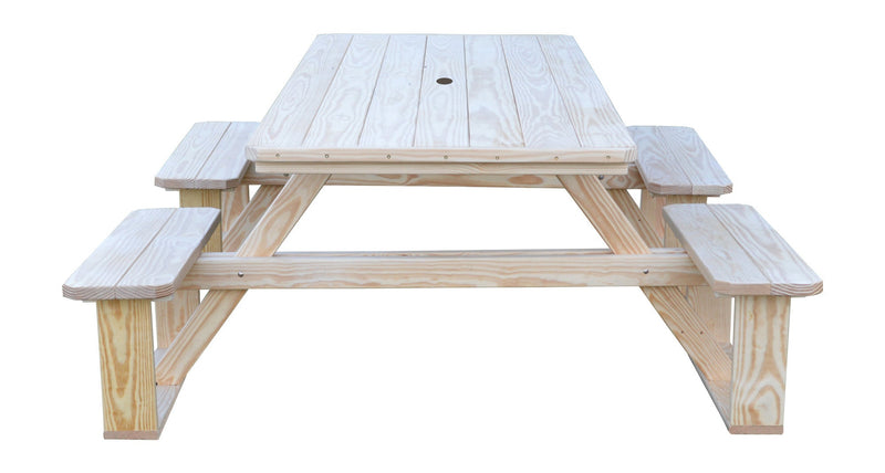 A&L Furniture Co. 8' Amish-Made Rectangular Pressure-Treated Pine Walk-In Picnic Tables AL288PT