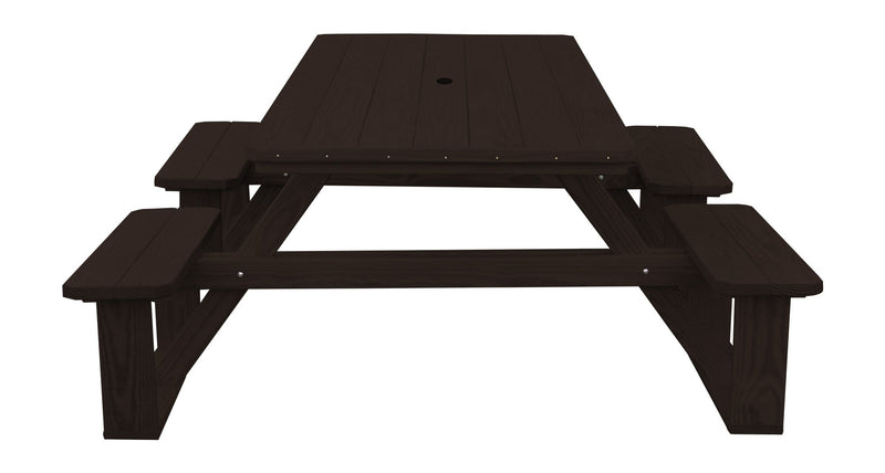 A&L Furniture Co. 8' Amish-Made Rectangular Pressure-Treated Pine Walk-In Picnic Tables AL288PT