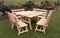 A&L Furniture Co. 43" Amish-Made Square Cedar Picnic Table with Backed Benches AL302C