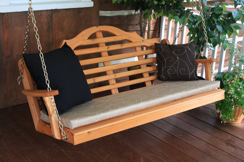 A&L Furniture Co. Amish-Made Cedar Marlboro Porch Swings AL371C