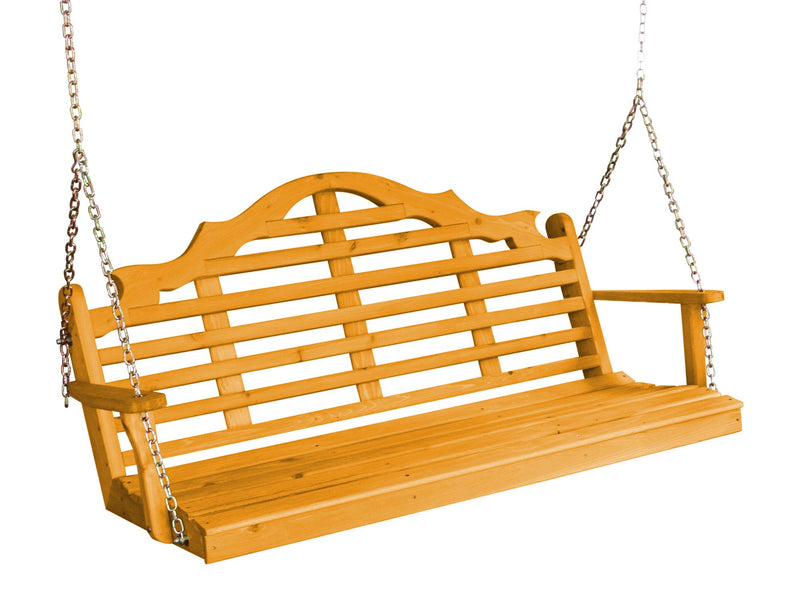 A&L Furniture Co. Amish-Made Cedar Marlboro Porch Swings AL371C