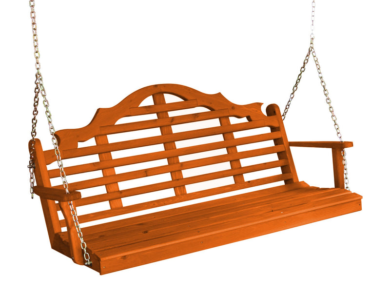 A&L Furniture Co. Amish-Made Cedar Marlboro Porch Swings AL371C