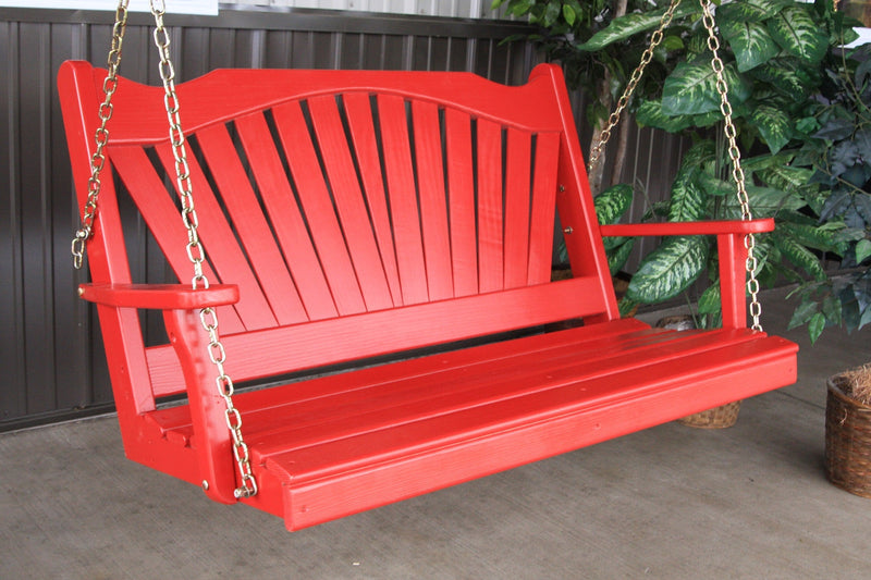 A&L Furniture Co. Amish-Made Pine Fanback Porch Swings AL382