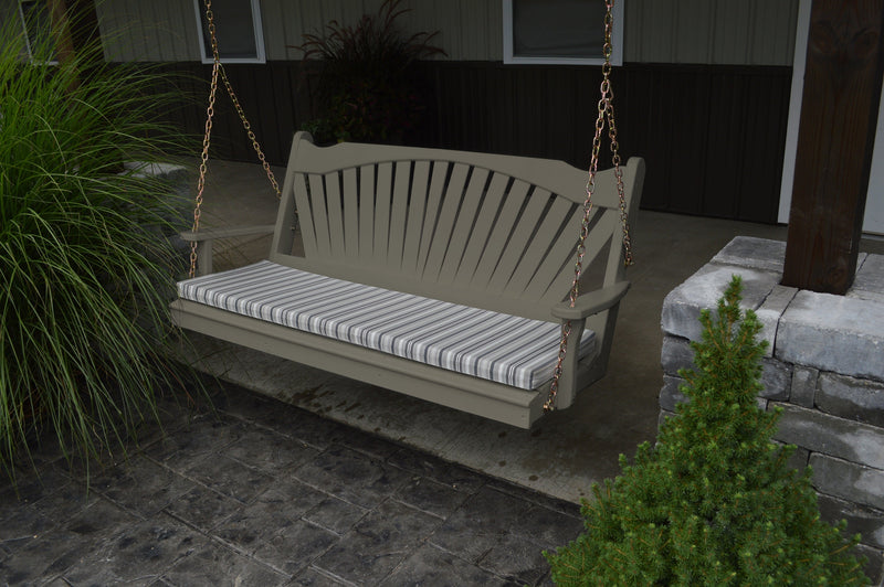 A&L Furniture Co. Amish-Made Pine Fanback Porch Swings AL382