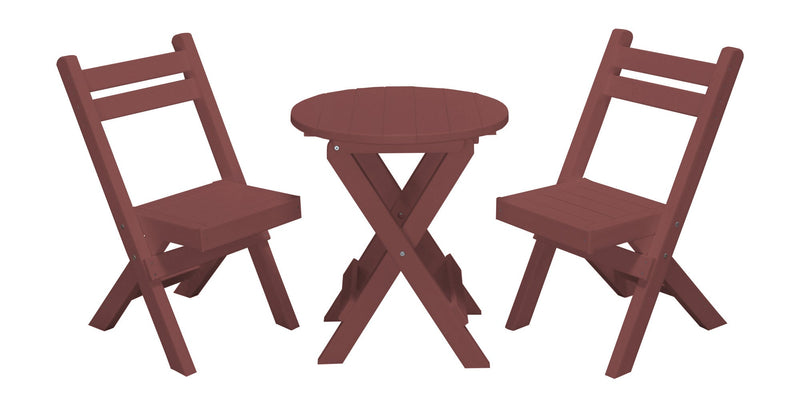 A&L Furniture Co. Amish-Made Poly Coronado Folding Bistro Sets AL4001