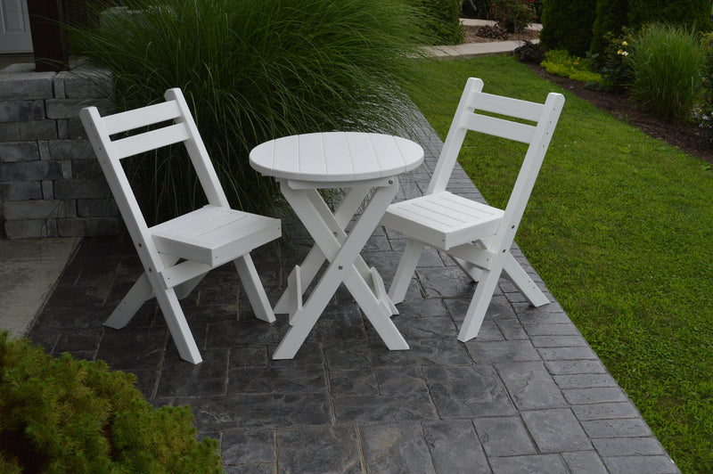 A&L Furniture Co. Amish-Made Poly Coronado Folding Bistro Sets AL4001