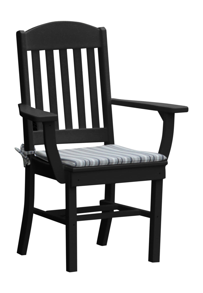 A&L Furniture Co. Amish-Made Poly Classic Dining Chair with Arms AL4110