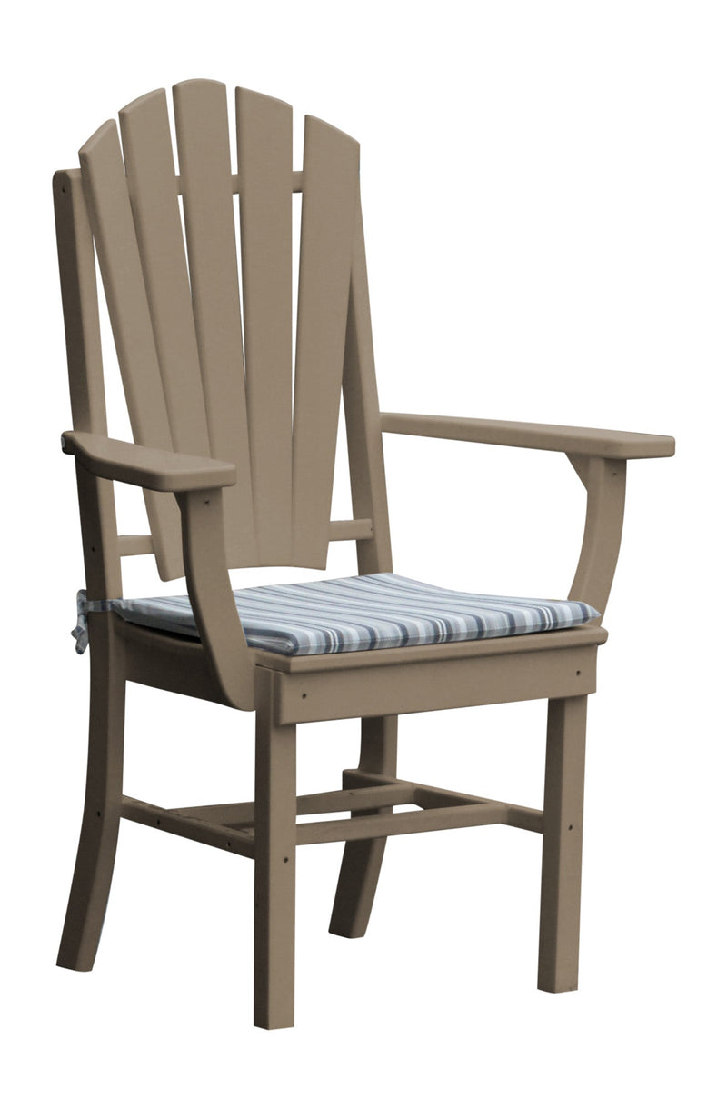 A&L Furniture Co. Amish-Made Poly Fanback Dining Chair with Arms AL4114