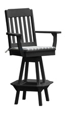 A&L Furniture Co. Amish-Made Poly Traditional Swivel Counter-Height Chair with Arms AL4091