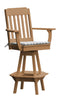 A&L Furniture Co. Amish-Made Poly Traditional Swivel Counter-Height Chair with Arms AL4091