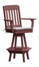 A&L Furniture Co. Amish-Made Poly Traditional Swivel Counter-Height Chair with Arms AL4091