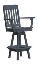 A&L Furniture Co. Amish-Made Poly Traditional Swivel Dining Chair with Arms AL4121