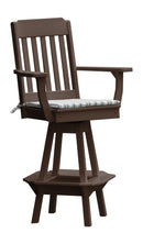 A&L Furniture Co. Amish-Made Poly Traditional Swivel Counter-Height Chair with Arms AL4091