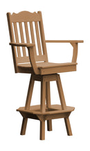 A&L Furniture Co. Amish-Made Poly Royal Swivel Counter-Height Chair with Arms AL4092